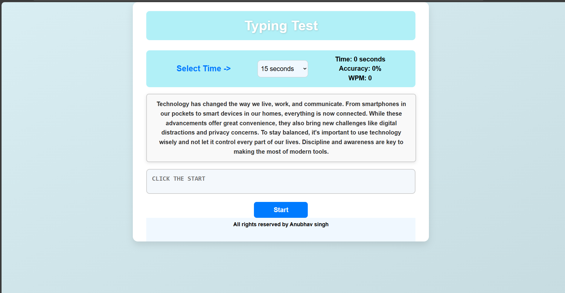 Typing Test